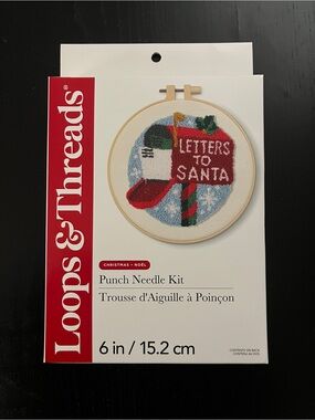 Christmas Punch Needle Kit including Tool - says 'Letters to Santa'